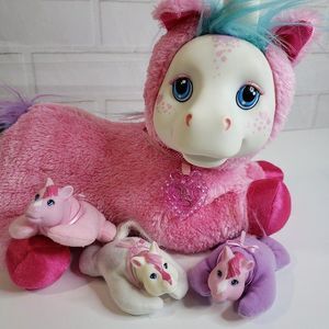 Pony Surprise Pink Unicorn Plush with Babies Stuffed Animal 12" Horse Toy Soft